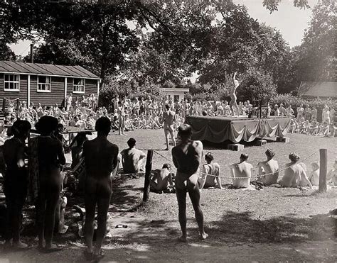 Family beauty contest at a nudist camp , 1965